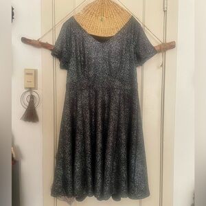 Torrid Glittering Black Skater Swing Dress